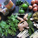 Zöld curry hozzávalói