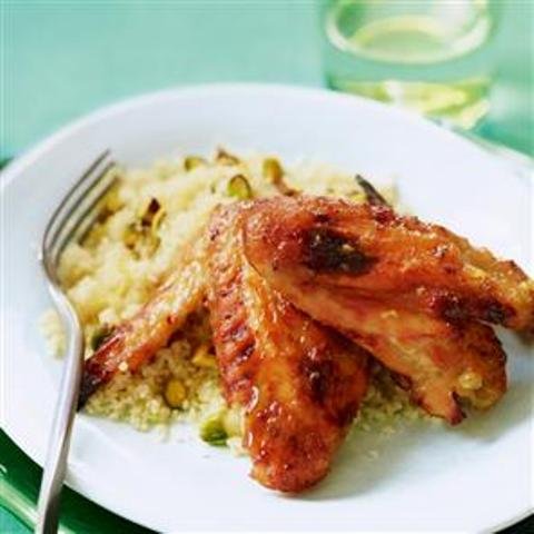 édes és fűszeres csirkeszárny citromos kuszkusszal