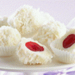 citromos kókuszgolyók - koktélcseresznyével