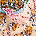 sós perecek-csokoládé és borsmenta cukorkába mártva