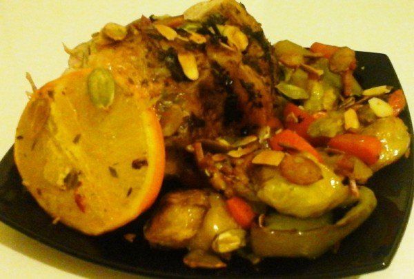 szaftos grill csirke – zöldség körettel