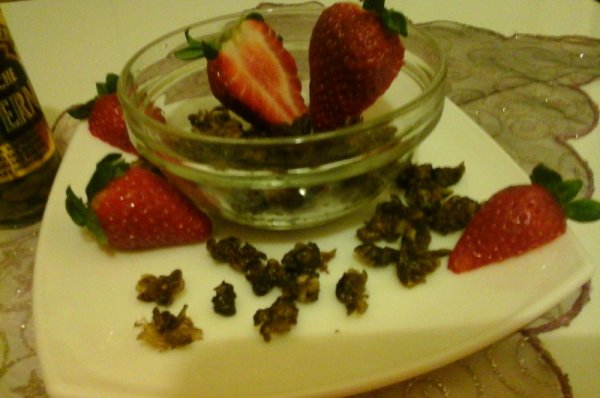 sült kapribogyó eperrel