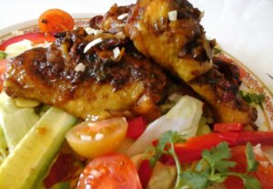 thai barbecue sült csirke-salátával