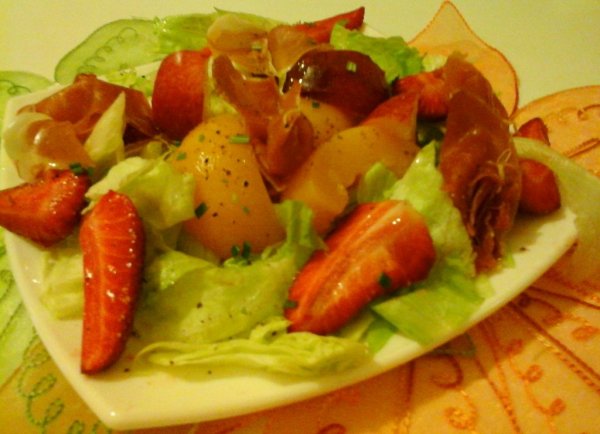 Barack-eper saláta & Pármai sonkával & pirított sajttal3