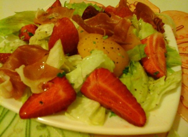 Barack-eper saláta & Pármai sonkával & pirított sajttal5