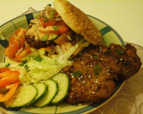 Jamaikai pikáns dupla sajtos hamburger6