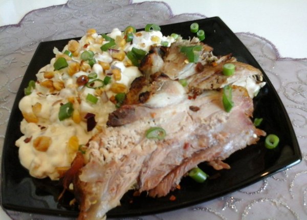 fűszeres sült sertés hús - tejszínes majonézes kukoricával2