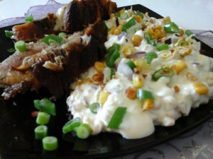 fűszeres sült sertés hús - tejszínes majonézes kukoricával5