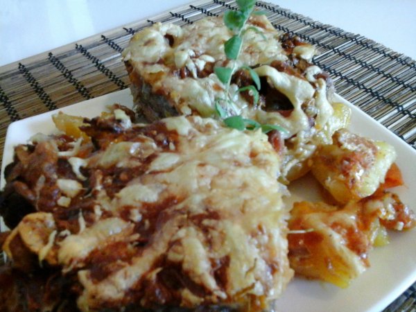 Sajtos tarja-karaj-csirkemell tepsiben sütve4