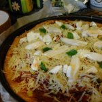 Mexikói taco húsos dupla sajtos teljeskiörlésű pizza előkészület húsos további feltét5