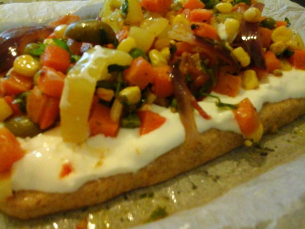 sajtos-mexikói zöldséges pizza kenyér előkészítése2