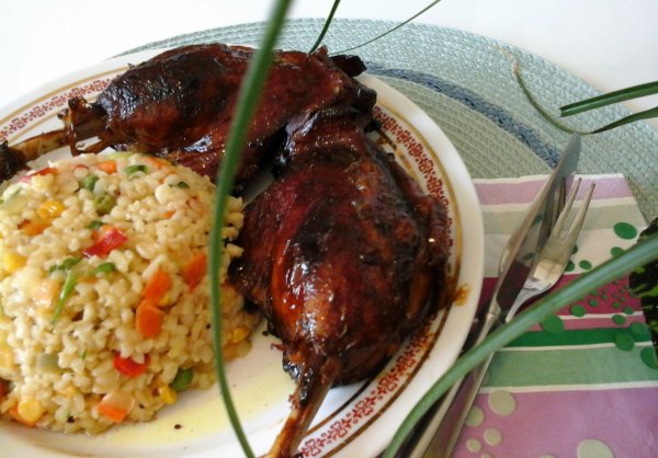 ropogósra sült kacsacomb - bulgur salátával3