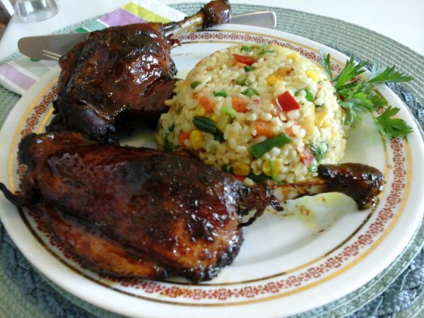 ropogósra sült kacsacomb - bulgur salátával7