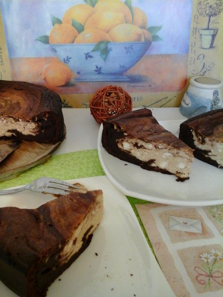 Csokoládés-túrós márványos torta2