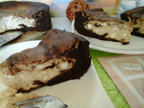 Csokoládés-túrós márványos torta7