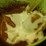 Málnás-csokoládés torta-pirított mandulával előkészülete1