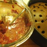 Málnás-csokoládés torta-pirított mandulával előkészülete5