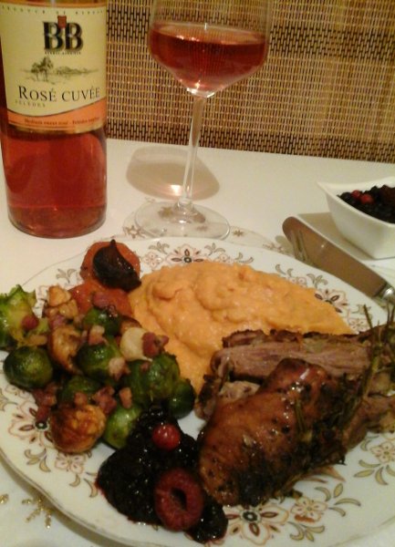 Sült pulykacomb-burgonyapürével-Gesztenyéskelbimbóval-gyümölcsszósszal8